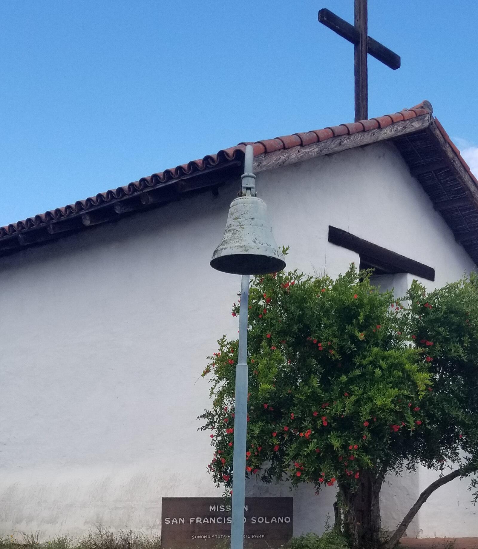Mission San Francisco Solano with its El Camino Real bell in Sonoma